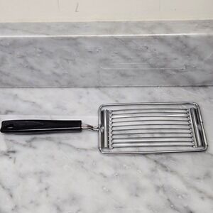 VTG Ekco Slicer‎ Stainless Tomato Cheese Cutter Black Handle USA Kitchen Utensil